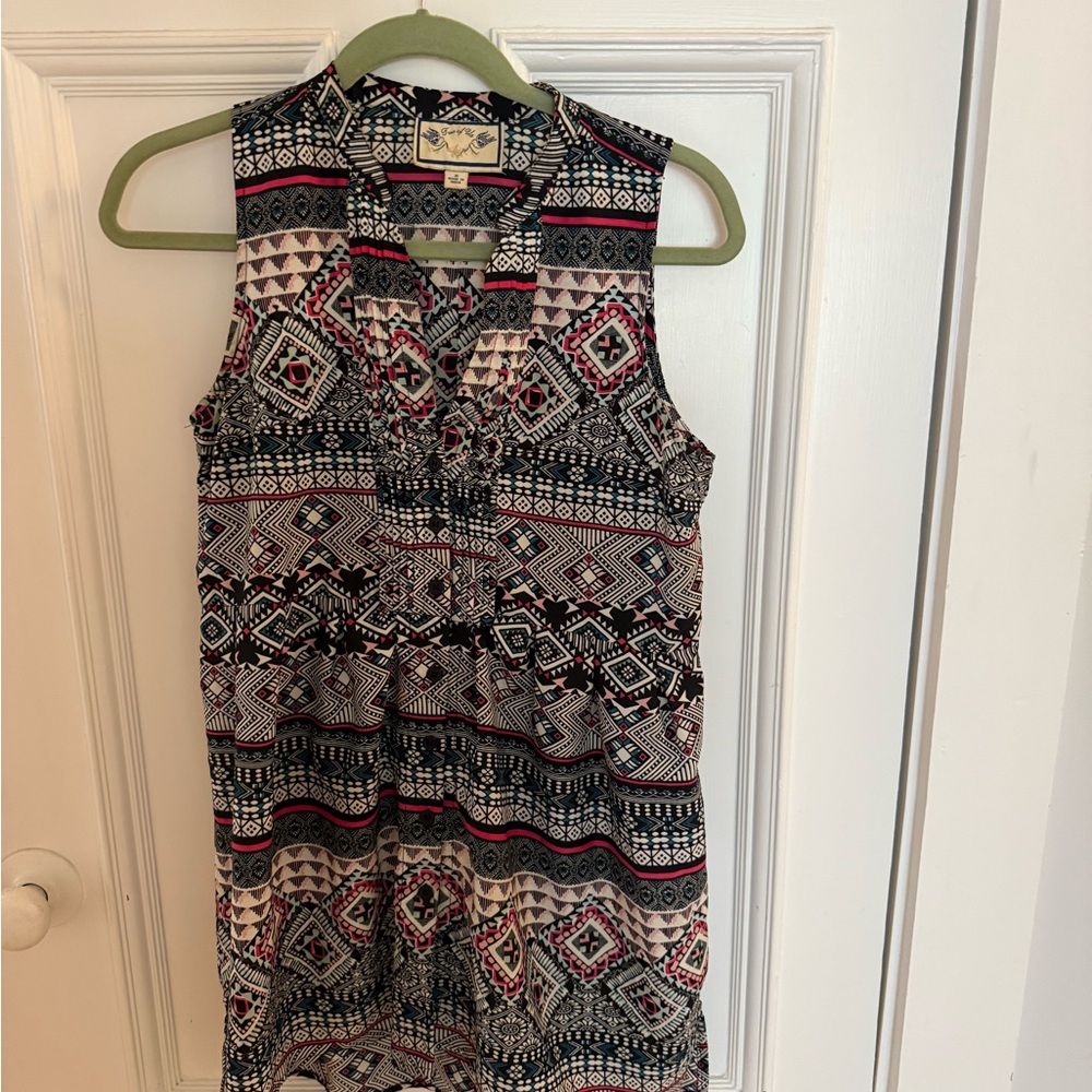 Anthropologie Two of Us Sleeveless Geometric Print Tunic.